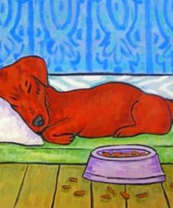 Sleeping Dachshund Dog Paint By Numbers