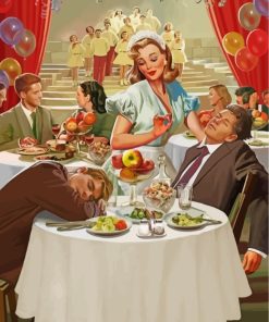 Vintage Sleepy Men Paint By Numbers