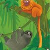 Sloth and Monkey Animal Friends Paint By Numbers