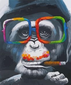 Smoking Monkey Animal Art Paint By Numbers