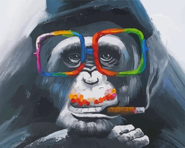 Smoking Monkey Animal Art Paint By Numbers