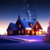Winter House Landscape Paint By Numbers