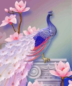 Soft Purple Peacock Paint By Numbers