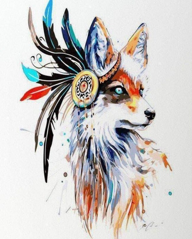 Tribal Fox Animal Art Paint By Numbers