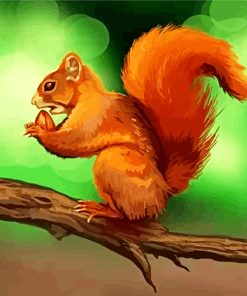 Squirrel Illustration Paint By Numbers