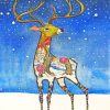 Majestic Stag in Snow Paint By Numbers