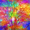 Colorful Tree Stained Glass Paint By Numbers