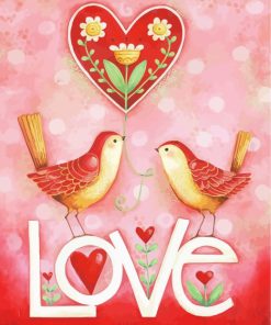 Romantic Birds Paint By Numbers