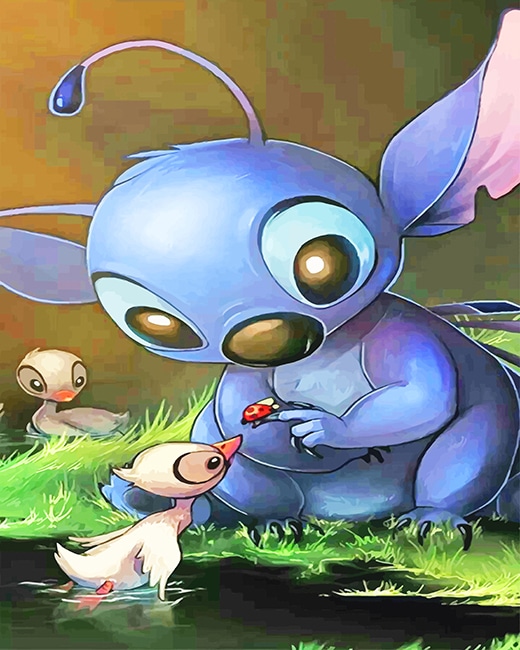 Finalizing Stitch and Ducks Disney Artwork