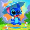 Stitch in Rain Animation Paint By Numbers