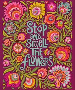 Flower Quote Calligraphy Paint By Numbers