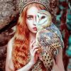 Stunning Owl and Girl Paint By Numbers