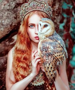 Stunning Owl and Girl Paint By Numbers