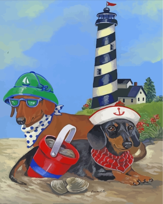 Finalizing the Summer Dachshund Companions artwork
