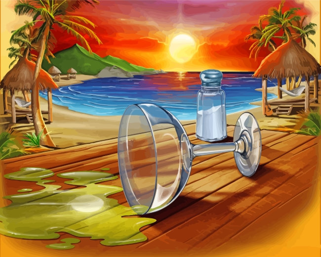 Finalized Beach Sunset paint by numbers