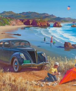 Tropical Beach Vintage Paint By Numbers