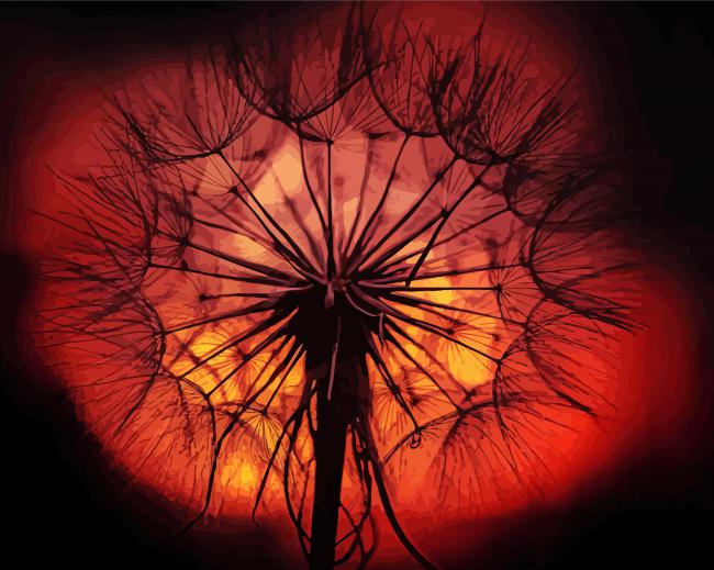 Finalizing the Dandelion Sunset Silhouette Paint By Numbers Artwork