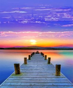 Purple Sunset Beach Paint By Numbers