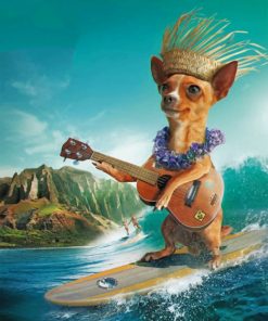 Surfer Dog Animal Fun Paint By Numbers