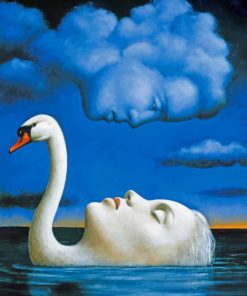 Dreamlike Swan and Cloud Scene Paint By Numbers