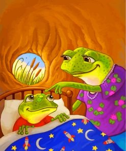 Frog Family Illustration Paint By Numbers