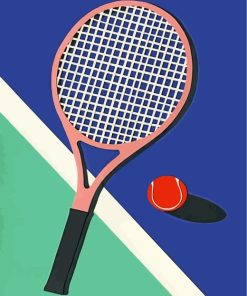 Tennis Racket Sports Paint By Numbers