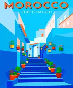 Moroccan Blue City Paint By Numbers
