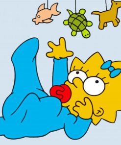 Maggie Simpson Cartoon Paint By Numbers