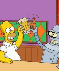 Simpson and Futurama Mashup Paint By Numbers