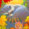 Sleeping Raccoon Animal Paint By Numbers