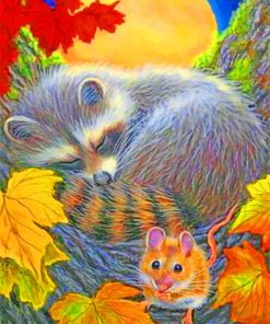 Sleeping Raccoon Animal Paint By Numbers