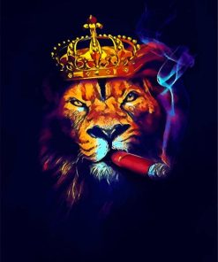 Majestic Lion Smoking Paint By Numbers