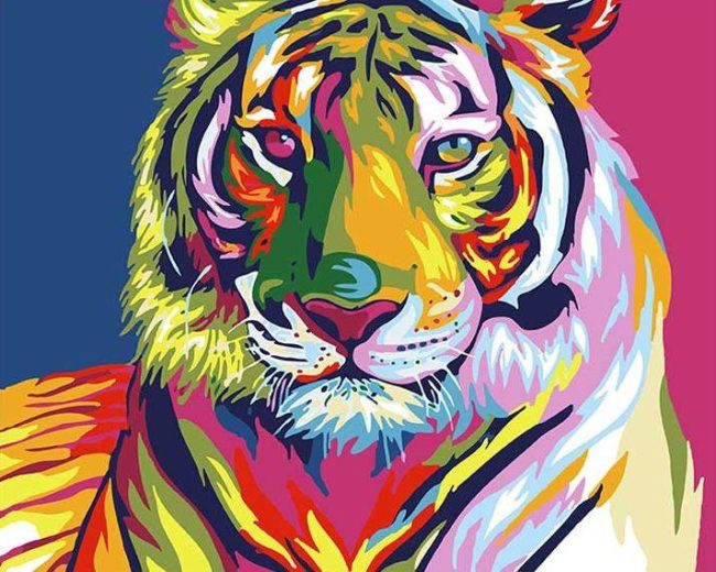 Colorful Malayan Tiger Paint By Numbers