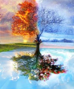 Four Seasons Tree Landscape Paint By Numbers