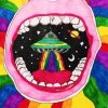 Trippy Rainbow Alien Paint By Numbers
