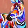 Trippy Colorful Zebra Paint By Numbers