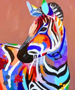 Trippy Colorful Zebra Paint By Numbers