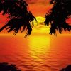 Tropical Beach Sunset Paint By Numbers