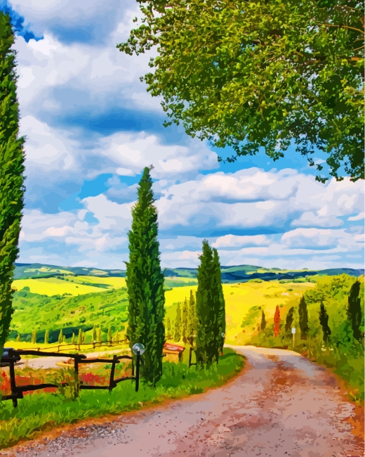 Finalizing the artwork with Tuscany Italy Landscapes
