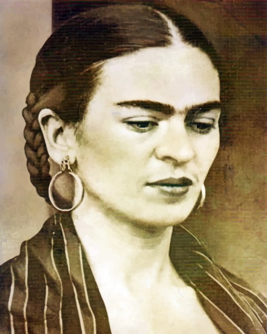 finalizing the artwork featuring Vintage Frida Kahlo Paint By Numbers