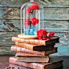 Vintage Literature and Red Roses Paint By Numbers