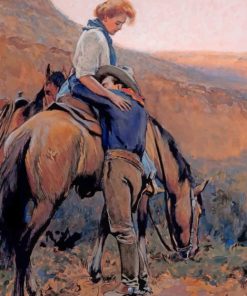 Couple Vintage Cowgirl Riding Paint By Numbers