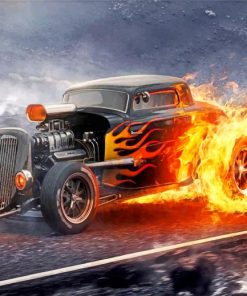 Vintage Fire Car Painting Kit Paint By Numbers