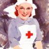 Retro Red Cross Nurse Paint By Numbers