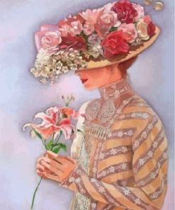 Retro Woman Flower Paint By Numbers