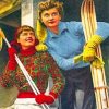 Vintage Female Skiing Paint By Numbers