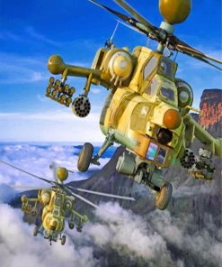 War Helicopter Engines Paint By Numbers