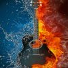 Water and Fire Guitar Paint By Numbers