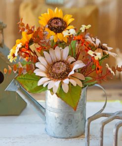 Floral Watering Pails Paint By Numbers