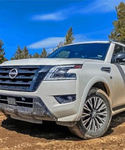 White Nissan Armada Car Paint By Numbers